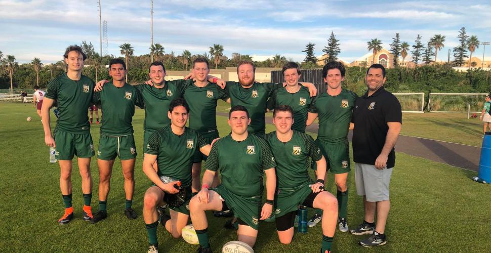 Loyola University Maryland Rugby Team Photo at the Bermuda National Stadium